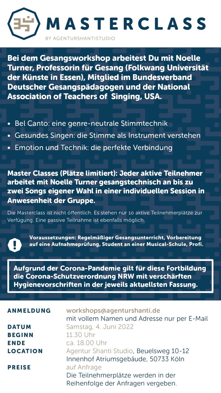 Masterclass Noelle Turner Folkwang Universität